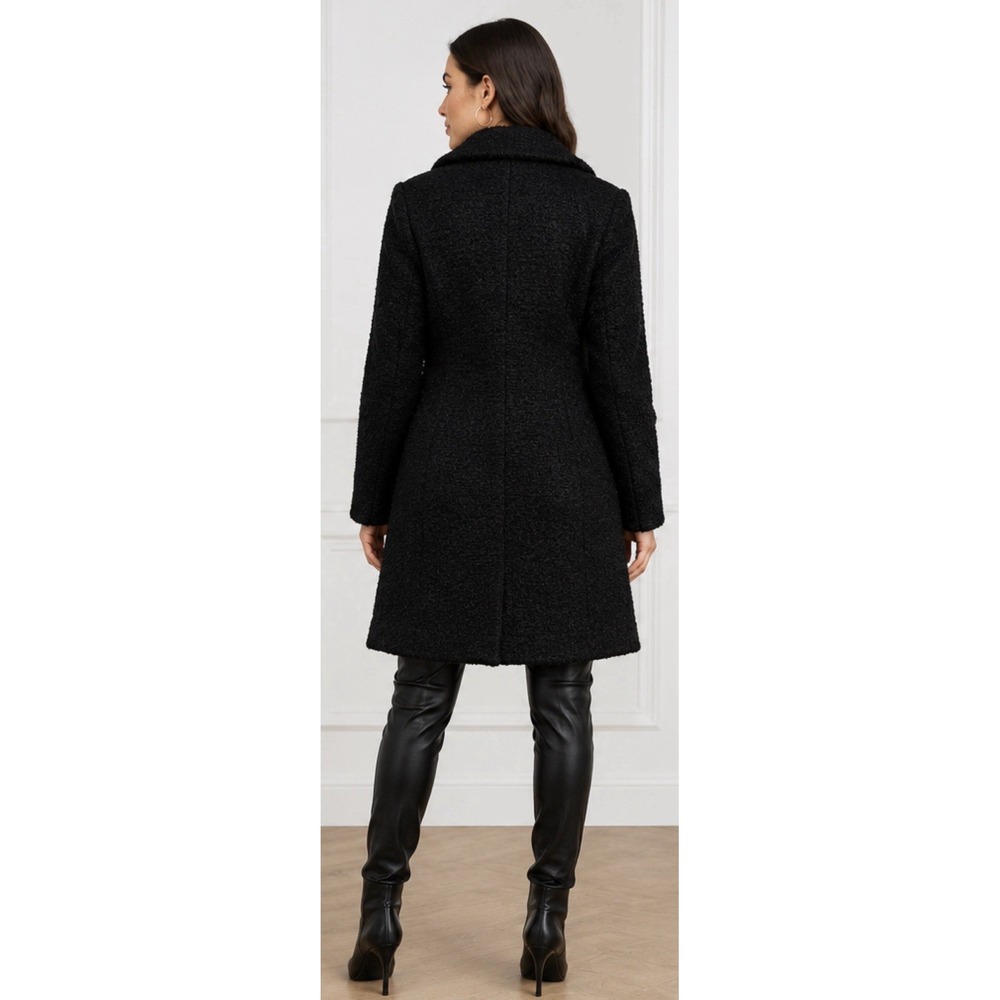 NWT M x Milly Black Boucle Coat Rhinestone Buttons Double Breasted M09184 S - Picture 2 of 10